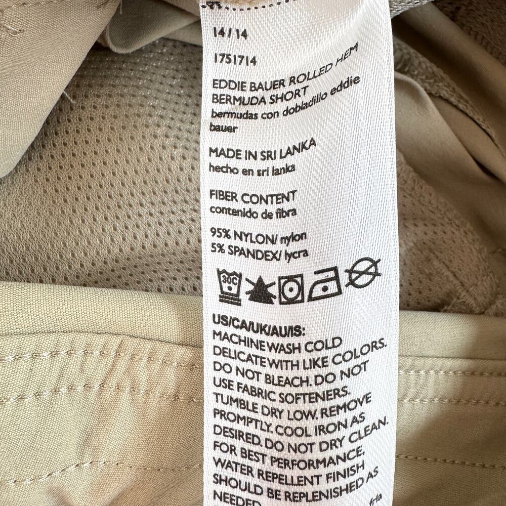 Eddie Bauer Womens Rolled Hem Bermuda Shorts Size 14 UPF 50 Active Summer Tan - Picture 7 of 7